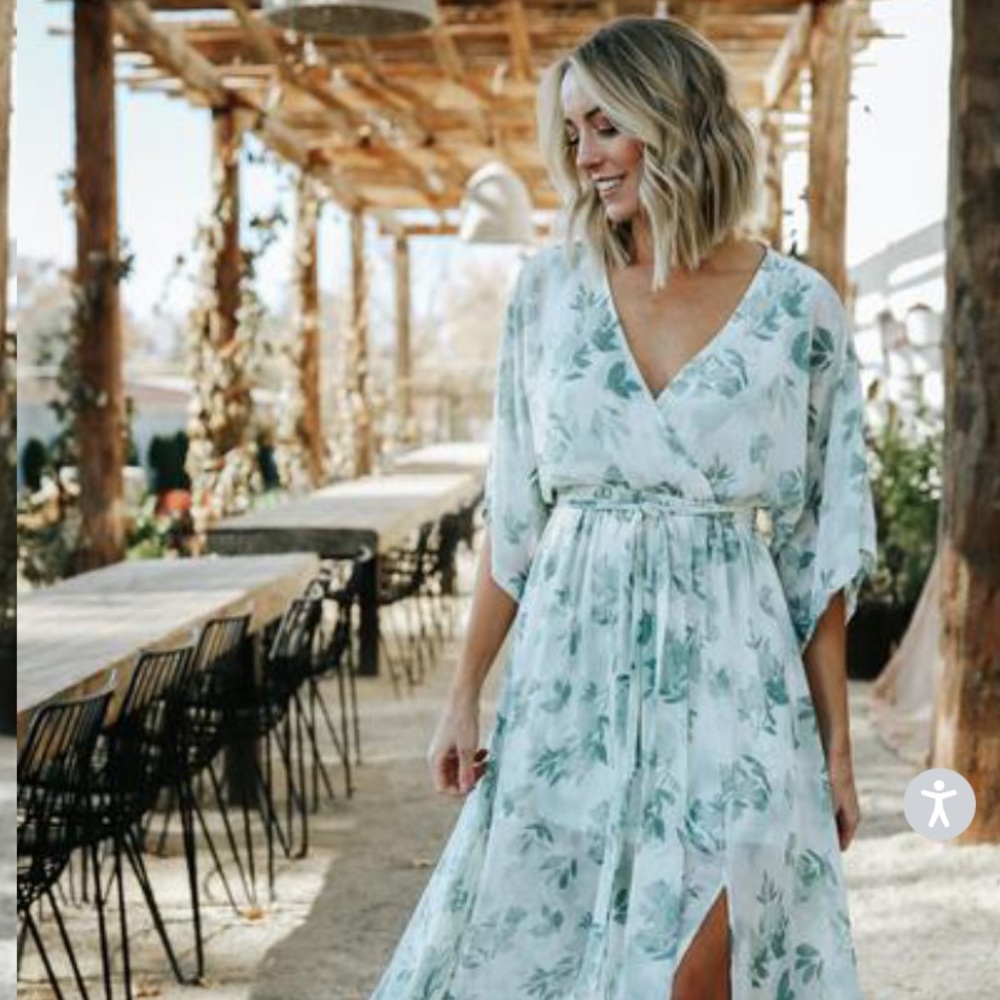 Baltic Born “Kia Sage Floral Kimono Maxi Dress”